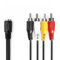 NEDIS Câble audio DIN 5 broches femelle, 4 fiches RCA, nickelé, 0,20 m, rond, PVC, noir, étiquette