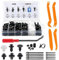 Befestigungsclips Auto Befestigung Clips Set, 135tlg Auto Demontage Werkzeuge Set, mit 6 Arten Kunststoff Spreiznieten Karosserie Clips, Innen-Verkleidung Hebelwerkzeug, Kfz Zubehör