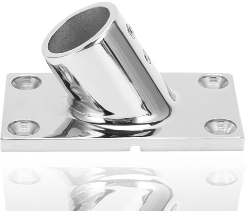 HERCHR Heavy Dudy Boat Hand Rail Fitting 60 Degree Rectangular Base-Marine Stainless Steel Deck Hardware Boat Fitting Tube Pipe