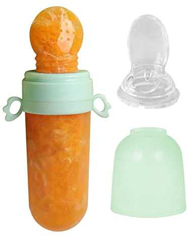 Anloximt chupetes Frutas, Cuchara dispensadora Alimentos para bebés, Juego Leche congelada, alimentador y mordedor Silicona para bebés, autoalimentación Segura, Juguete