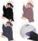 Teokantz 3 Paar UV Handschuhe Nägel, Handschuhe UV Lampe, UV Schutzhandschuhe, Fingerlose Handschuhe Damen für UV Lampe Nägel, Sport, Autofahren, Gartenarbeit (Schwarz Grau Lila)