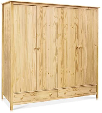moebel-eins TOBINO Kleiderschrank 4trg, Material Massivholz, Kiefer