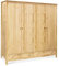 moebel-eins TOBINO Kleiderschrank 4trg, Material Massivholz, Kiefer, Kiefer Natur