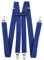 axy Hosenträger für Herren breit 2,5 cm in H-Form mit 4 Hosenträger Clips extra stark längenverstellbar (Blau)