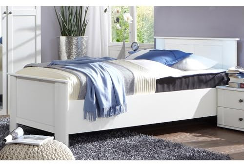 Lomadox Bett Bettrahmen 100x200cm, weiß, CROPANI-43