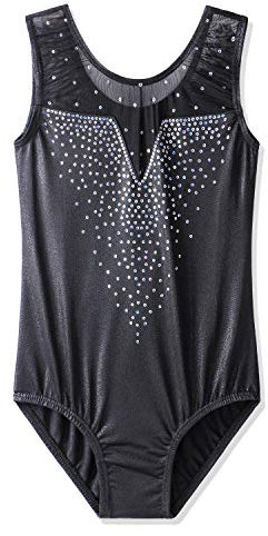 ZNYUNE Mädchen Einteiliger Glitzer Gymnastikanzug Tanz Ballett Gymnastik Trikot Blau Farbverlauf 16A