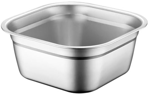 PRETYZOOM Edelstahlbecken Quadratisch 8.27 Zoll Tiefe Küchen-Gemüsewaschbecken Rührschüssel Für Haushalt Buffet Vorbereitung