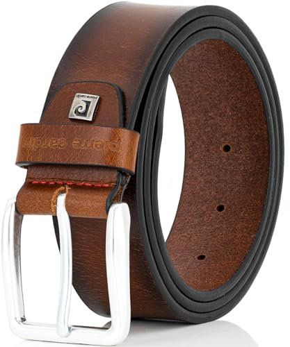 Pierre Cardin Ledergürtel Herren echt Leder aus Deutschland, Farbe/Color:braun, Size US/EU:Bundweite 100 cm Gesamtlänge 115 cm W 39.4 XL