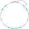 JEWELS BY LEONARDO Fußkette Ciao Janni • zartes Fuss-Kettchen aus silberfarbenem Edelstahl • winzig aufgereihte Aqua-Türkis-Glasperlen • 24-28 cm Länge • Geschenk Damen • 023859