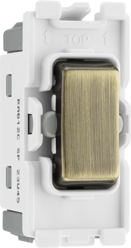 Generic BG RAB12C Nexus Grid Antique Brass 20AX 2 Way 1 Pole Centre-Off Switch Module