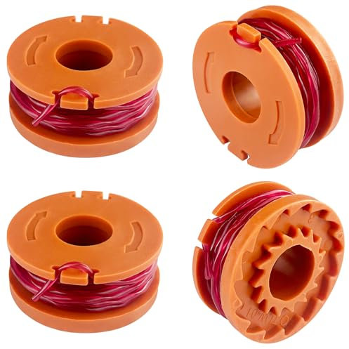 Gentpovth 4 Pièces Bobine Fil Coupe Bordure Compatible, Ø1,65 mm-3.05m de Longueur Fil Coupe Bordure, Compatible Plusieurs Modèles, Remplacements Coupe Bordure, pour Tondeuse à gazon Worx
