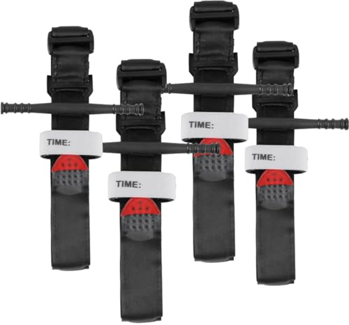 Toivize Tourniquet 4 unidades, Tourniquet Médico Militar Cordón Hemostático Negro Cordones Hemostáticos para Primeros Auxilios de Emergencia, Cuidado de Heridas de Combate, Autosalvamento