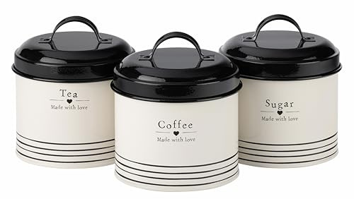 David Mason Design Made with Love Tea Coffee Sugar Canister Set