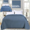 wometo Tagesdecke 170x210 cm OekoTex - Microfaser-Bezug Rauchblau blau wattiert gesteppt Wende-Design XXL Sofa Couch Bett Bettüberwurf