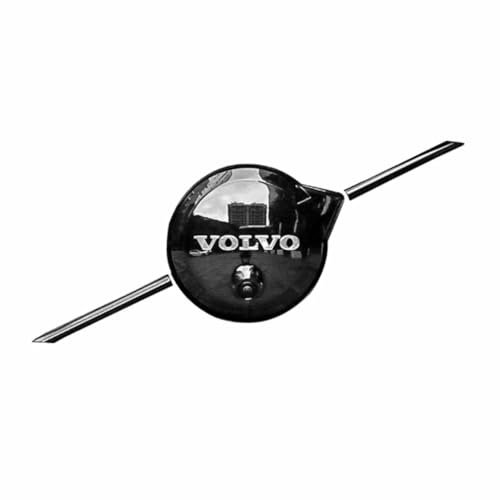Auto Emblem Aufkleber für Volvo S60 2023 2024,Front Grille Kühlergrill Logo Abzeichen Badge Abziehbilder Schwarz 3D ABS Metall Auto Styling Tuning Dekoration Zubehör,with Camera