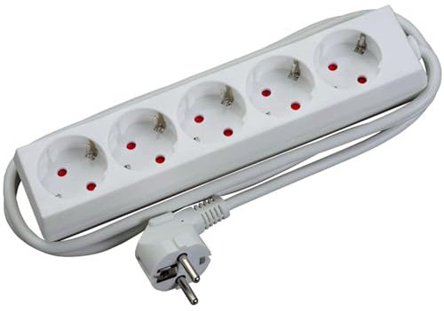 Glowster 5-Fach Steckdosenleiste ohne Schalter 1,5m 3G 1,0mm² weiß