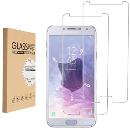 [2 PCS] Protecteur d'écran en verre trempé,Conçu pour Samsung Galaxy J4(2018),Verre trempé/Résistant aux rayures/Couvrant uniquement la zone d'affichage