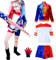 Kostüm Kinder Damen Halloween Kostüm Kinder Erwachsene Cosplay-Kostüm Mädchen mit Handschuhe Jacke T-shirt Shorts Halskette Halloween Karneval Cosplay(150)