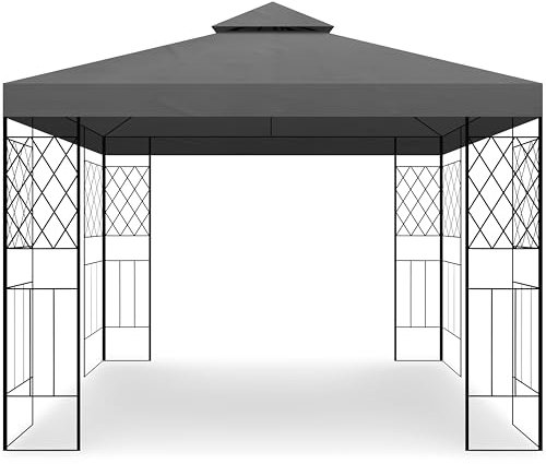 habeig++ Pavillon Festzelt Tahiti mit wasserdichtem Dach und PVC 3x3m Metall (anthrazit)
