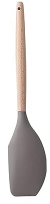 GREENADSCAPE Spatola con Manici in Legno Mestolo in Siliconeb Mestolo da Zuppa Premium Utensile da Cucina Utensili da Cucina Casalinghi Grey di Legno