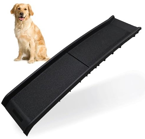 DIVCHI Pet Ramp Anti Slip Dog Ramps Lightweight & Portable Plastic Dog Car Ramps Foldable Pets Ramp (Black)