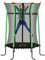 HOMCOM Cama Elástica Infantil de Jardín Ø163,5x190 cm Trampolín para Niños de +3 Años de Jardín con Red de Seguridad y Marco de Acero para Interior Exterior Carga 50 kg Negro y Verde