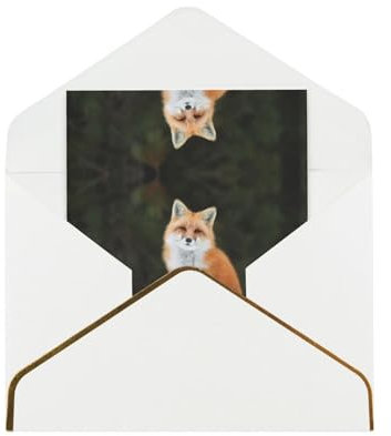 Lustige Weihnachtskarte mit Fuchs-Aufdruck, Happy Holiday-Karte, Einzelbahn, Blanko-Karte mit Umschlag, 11,4 x 15,7 cm