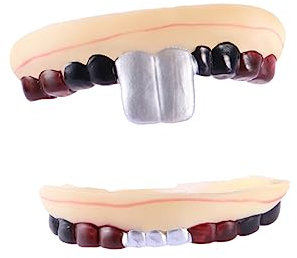 ibasenice Zahnersatz Vampirzähne Zahn-edelstein-kit Gefälscht Zahnbürste Halloween Falsche Zähne Halloween-gebiss Halloween-deko-Requisite