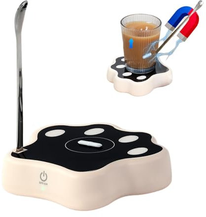 Coffee Mug Blender Base, Rechargeable Automatic Stirring Mixer, Versatile Kitchen Gadget Coffee with Spoon for Milk Cups, Mugs And Glass Cups, 6.5 inches