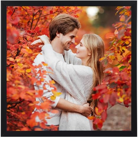 Ditwis Bilderrahmen 25x25 Schwarz, Quadratisch Fotorahmen für Fotos und Bilder, Wand- und Tischaufstellung, Modern Rahmen für Wohn-, Schlaf- und Büroräume