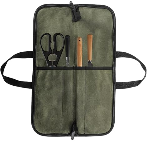 Steel Chef Case - Waxed Canvas Roll, Wrap Slot Organizer | Culinary Kniffe Wrap, Portable Tool Holder, Chef Storage Bag, Rugged Kitchen Carrier, Lightweight Compact Pouch for Cooking Enthusiasts