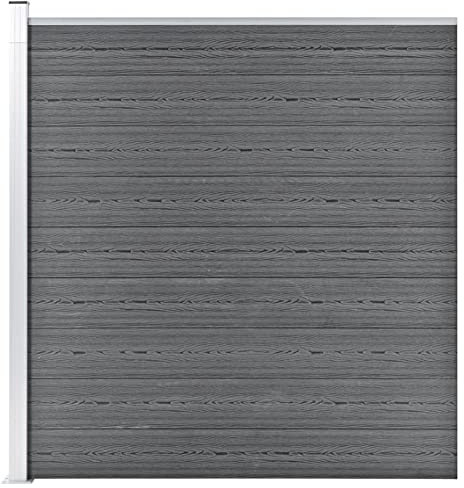 LAPOOH Gartenzaun, Sichtschutzzaun, Sichtschutz Zaun, Dichtzaun, Gartenzäune, Gartensichtschutz, Zäune Für Garten, WPC 175x186 cm Grau
