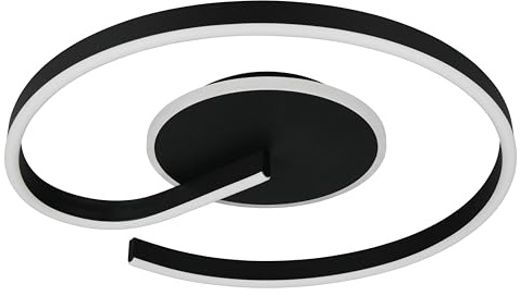 Reality Leuchten LED Deckenleuchte Calle R63631132, Metall Schwarz matt, inkl. 21 Watt LED, Farbwechsel, Dimmbar