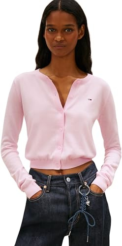 Tommy Jeans Tjw Essential Crew Neck Cardigan Dw0dw20976 Maglione Cardigan Donna (Pacco da 1)