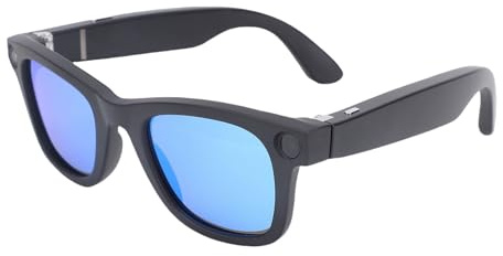 Bewinner AI Smart Brille mit Kamera 8MP HD, Bluetooth -Übersetzerbrille mit HiFi -Mikrofon -Lautsprecher, Sprachsteuerung für Reisen, Geschäft, Echtzeitübersetzung, Aufnahme (Blue)