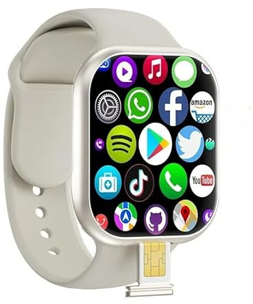 JINSHANGZI Reloj inteligente VP29 4G Android 128GB de almacenamiento 4G/5G LTE tarjeta SIM GPS WIFI 2.3 pulgadas 490 x 580 Amoled nueva cámara giratoria (plata, 8 GB 128 GB)