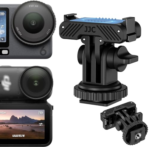 JJC Detachable Magnetic Cold Shoe Mount for DJI Osmo Nano Action 6 Camera | Action 6 Osmo Nano Quick Release Adapter with Foldable Claws & 1/4-20 Thread & Foldable Mount for Tripod Selfie Stick Camera