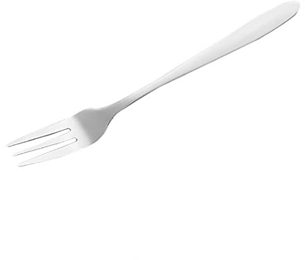 Bewinner Mirror Polished Stainless Steel Dinner Fork for Cafe Restaurant, Two-Prong Dessert Serving Fork Easy to, Safe and Reusable (Three-Pointed Handle)