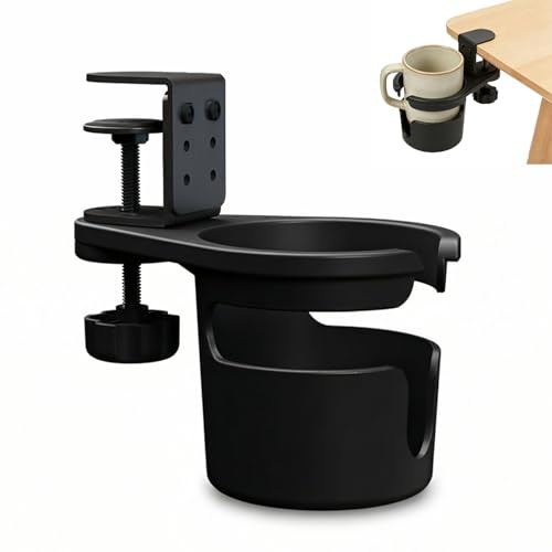 Tassenregal Becherhalter für Tisch & Bett 360 Grad Drehbarer Getränkehalter Sofa Tisch mit Höhenverstellung Platzspar Design Tassenhalter für Wasser, Getränke, Kaffeetasse
