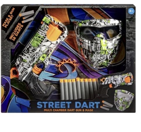 New||Gun and Mask Playset, Includes 12 Darts, Ages 6+, Perfect for hours of action packed fun||