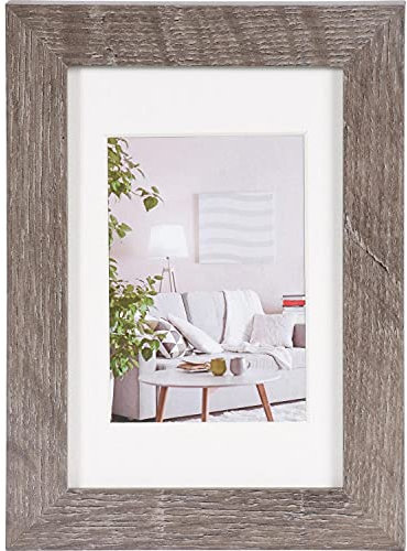 Henzo Modern Bilderrahmen, Holz, dunkelgrau, 10x15 cm