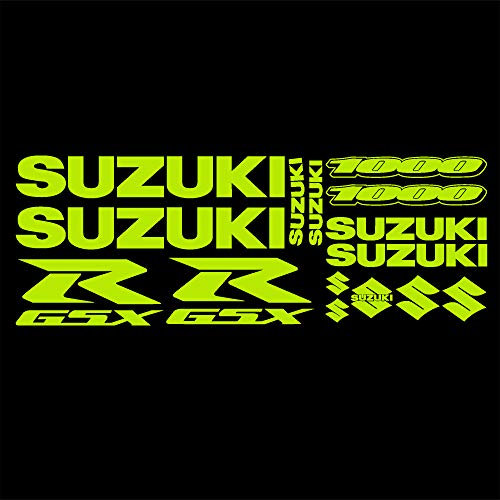 Grafikset fluoreszierendes gelbes Vinyl Aufkleber x 10 Stück - Suzuki - Metall - Vinyl - Modern - Motorradaufkleber - Aufkleber - gelb