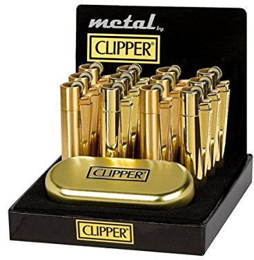 1 x Clipper original oro metal encendedor con dorado metalizado lata