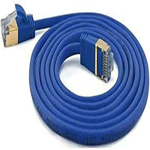 wantecWire Extra dünnes Patchkabel CAT.7 Kabel, CAT.6 Stecker SSTP geschirmt, Länge 0.5 m, blau