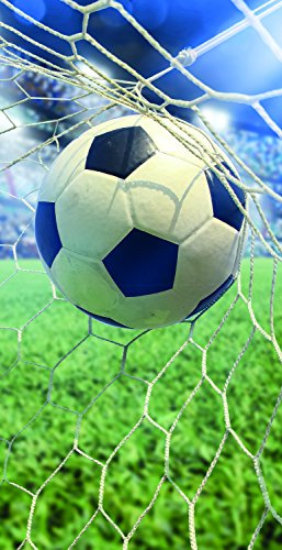 Strandtuch Kinder Jungen groß á 75x150 cm Frottee Fußball Tor Handtuch Duschtuch Badetuch mit Motiv für Strand Schwimmbad Stadion Sport Strandhandtuch Reisehandtuch