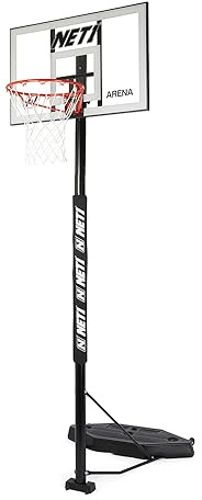 NET1, Premium Height Adjustable Full-Size Regulation Portable Basketball Backboard System For Adults, Ultra Durable 18 Solid Steel Hoop, Padded Pole