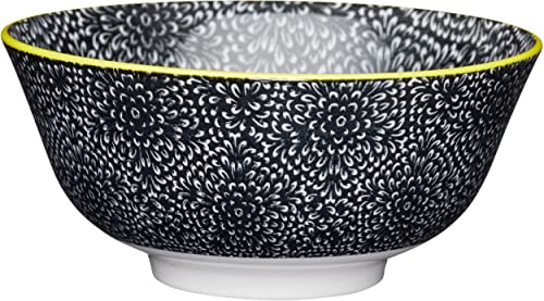 KC Floral Bowl Black 15.7cm
