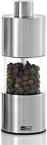 AdHoc MP01 Pfeffer- oder Salzmühle CLASSIC, Keramik Mahlwerk (ohne Gewürz), Edelstahl/Acryl