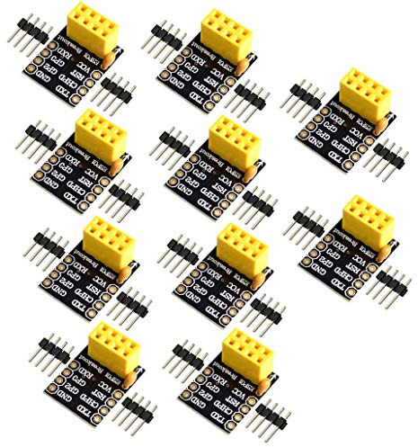 DollaTek 10Pcs Serieller Brotschneidebrett-Adapter zum WiFi Transceiver-Modul Breakout UART für ESP-01 sp8266