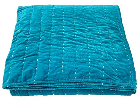 Ragged Rose Opal Couvre-lit en Velours Bleu Sarcelle 100% Coton Superking Size